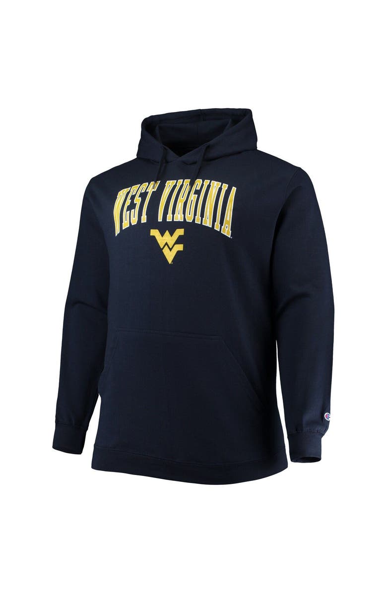 Champion Men's Champion Navy West Virginia Mountaineers Big & Tall Arch Over Logo Powerblend Pullover Hoodie, Alternate, color, Navy