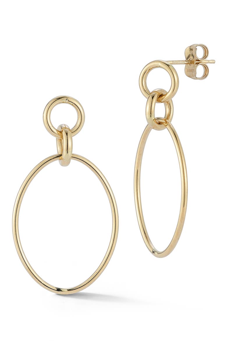 Oval Drop Earrings, Main, color, GOLD