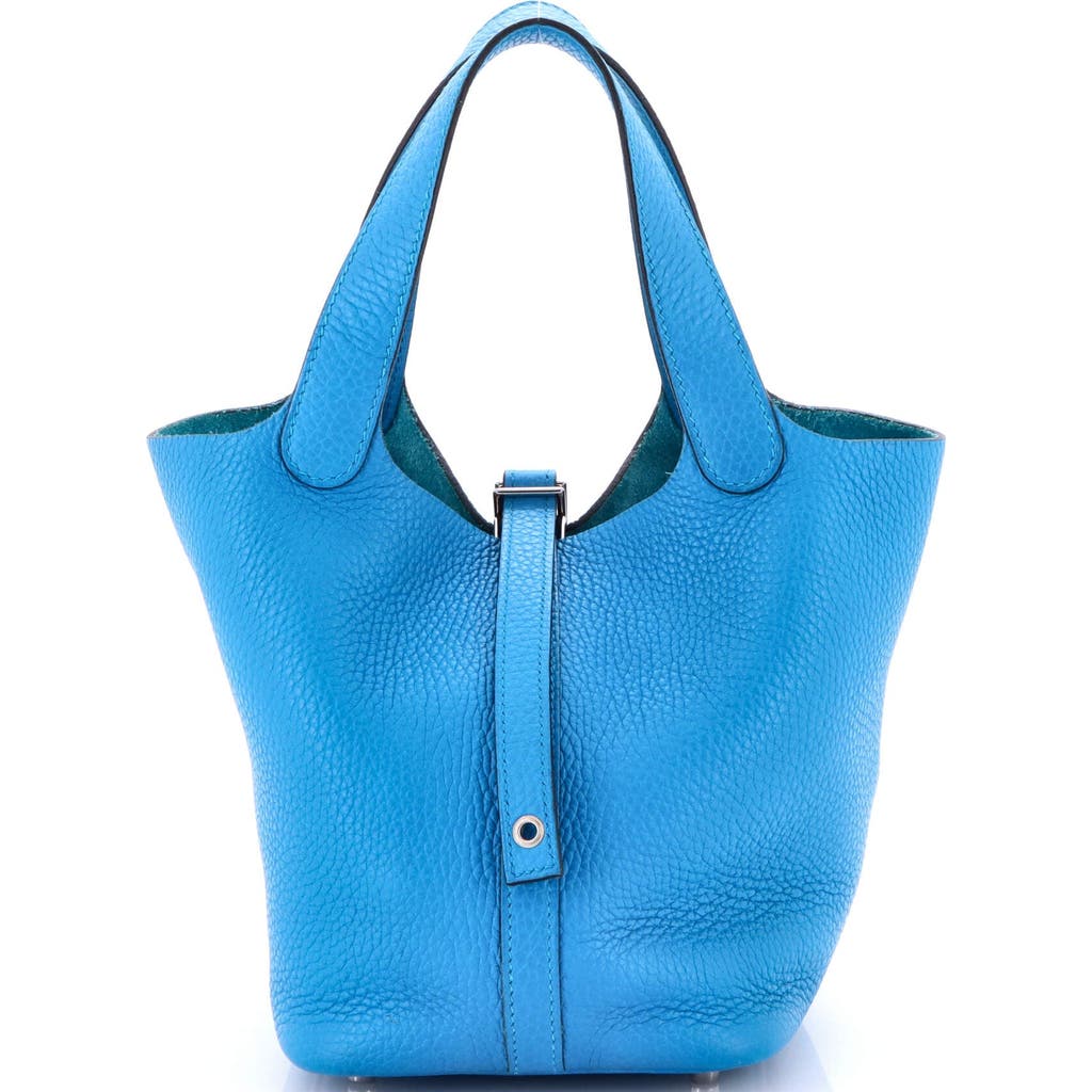Pre-owned Hermes Hermes Picotin Lock Bag Clemence Pm In Blue
