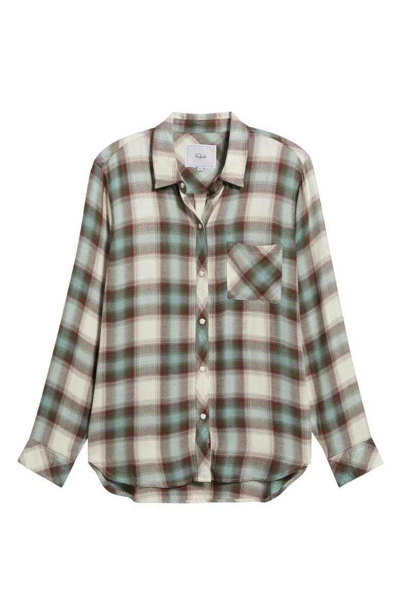 Rails Hunter Plaid Button-Up Shirt, Alternate, color, Birch Olive Teal