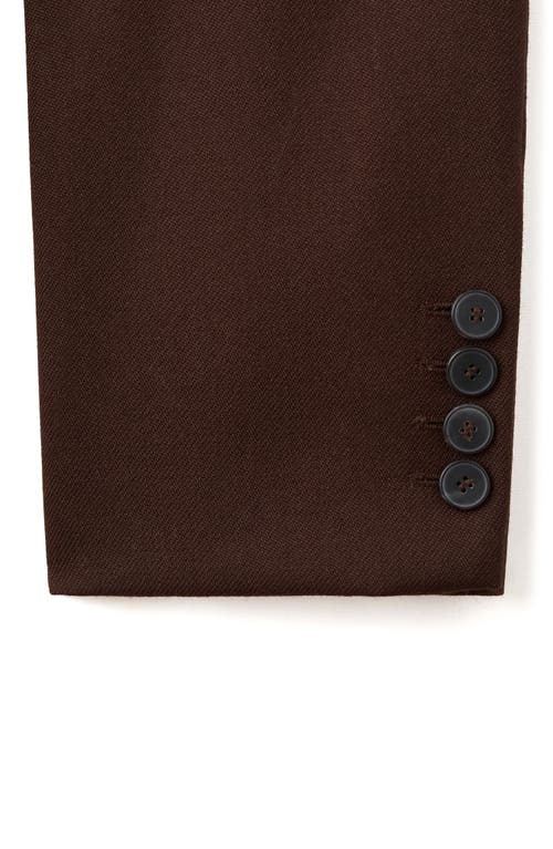 Mango Oversize Wool Blazer In Brown