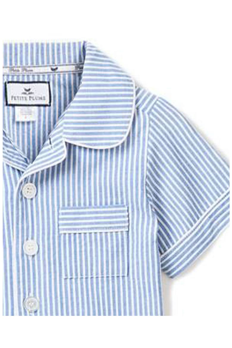 Kids' Striped Short Pajamas, Alternate, color, BLUE
