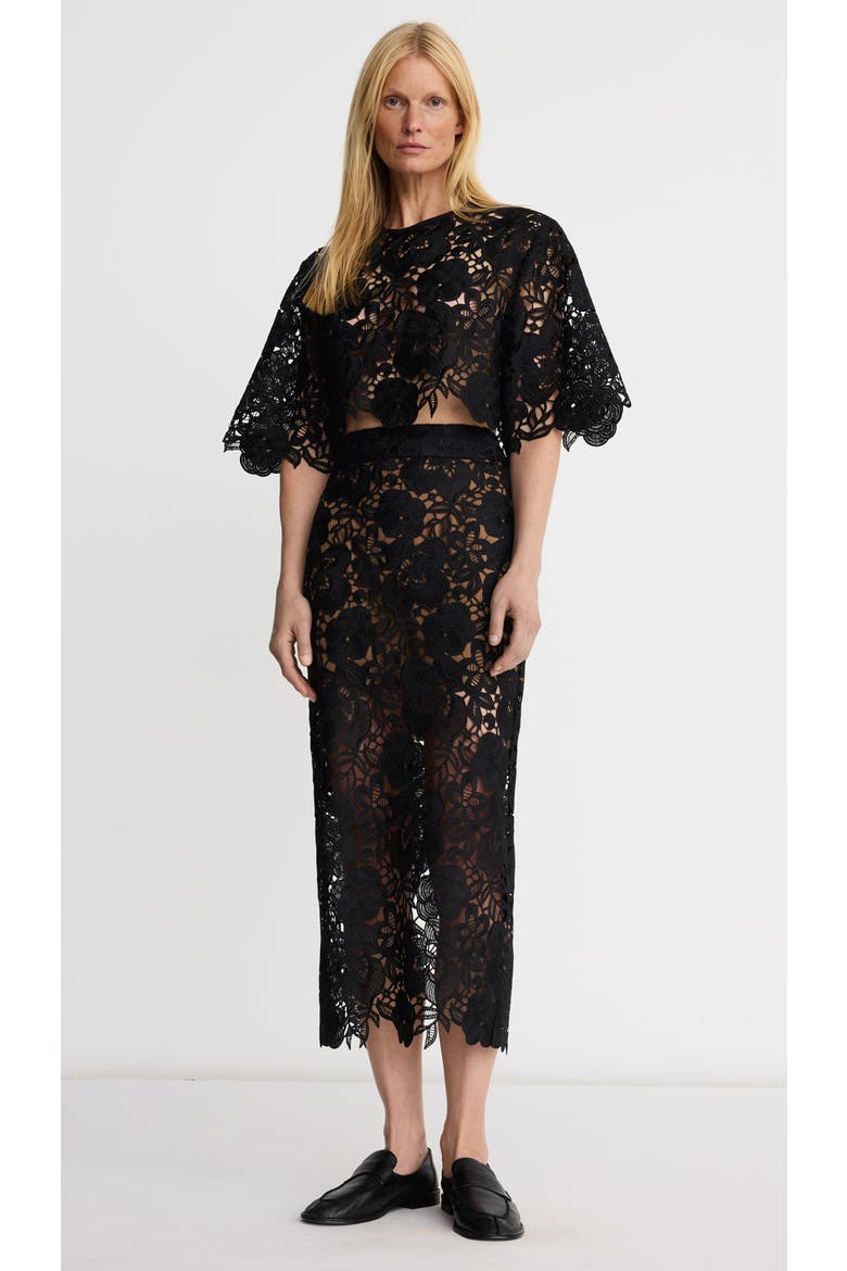 Lace Tee, Alternate, color, Black