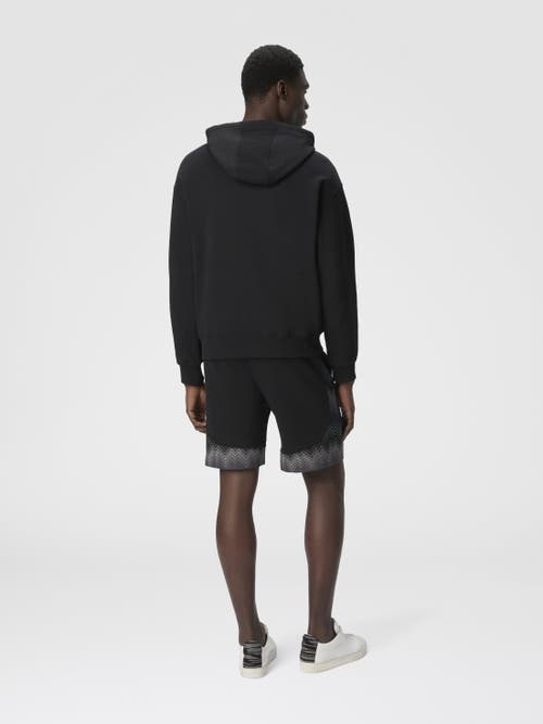 Missoni Fleece Shorts With Zigzag Insert In Black