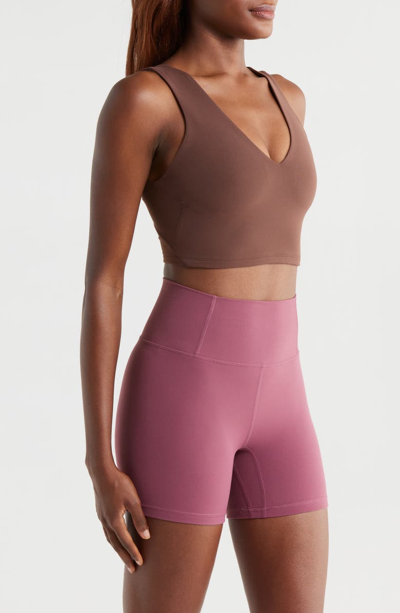 Free People FP Movement Never Better Crop V-Neck Tank, Alternate, color, Cocoa