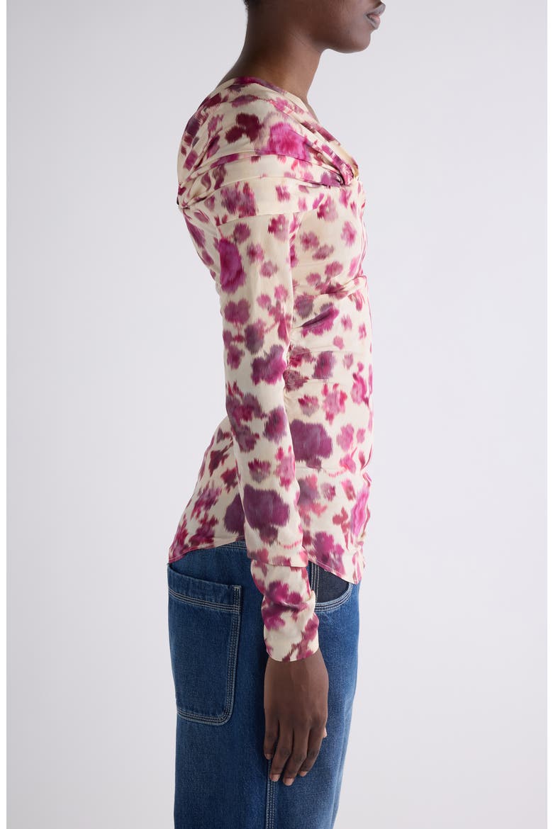 Danka Long Sleeve Stretch Silk Top, Alternate, color, PINK