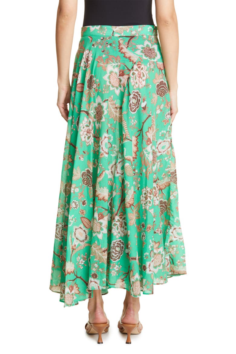 Aquinnah Floral Print Cotton Skirt, Alternate, color, JACOBEAN MINT