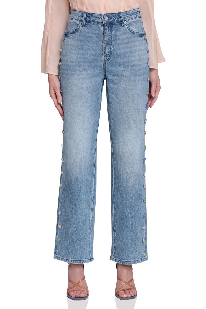 Stone Detail Jeans, Main, color, FLUTTER WASH