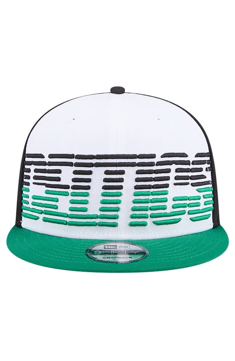 New Era Men's New Era White/Kelly Green Boston Celtics Throwback Gradient Tech Font 9FIFTY Snapback Hat, Alternate, color, 