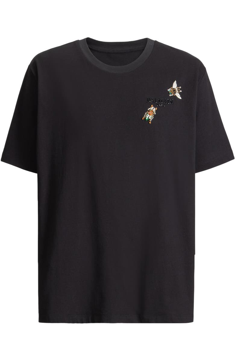 Balmain Embroidered Balmain Insect T-shirt, Alternate, color, Black