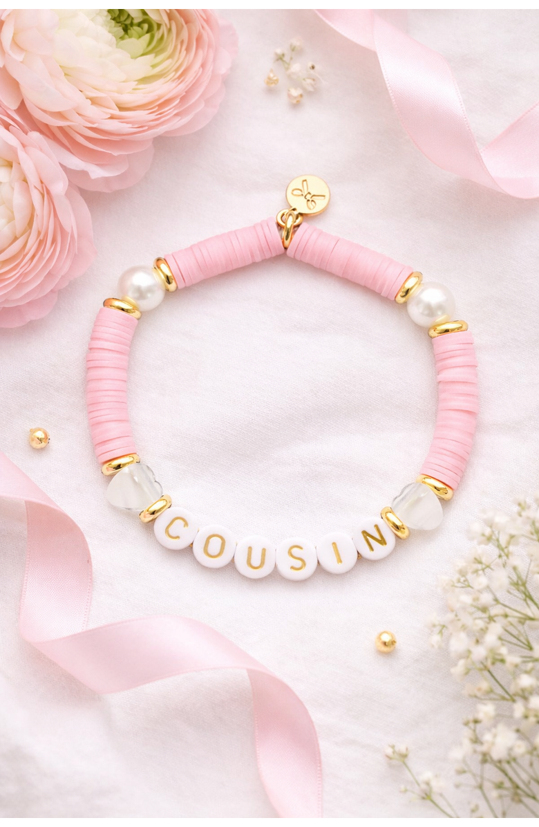 Bits & Bows Cousin Bracelet, Alternate, color, Pink/White