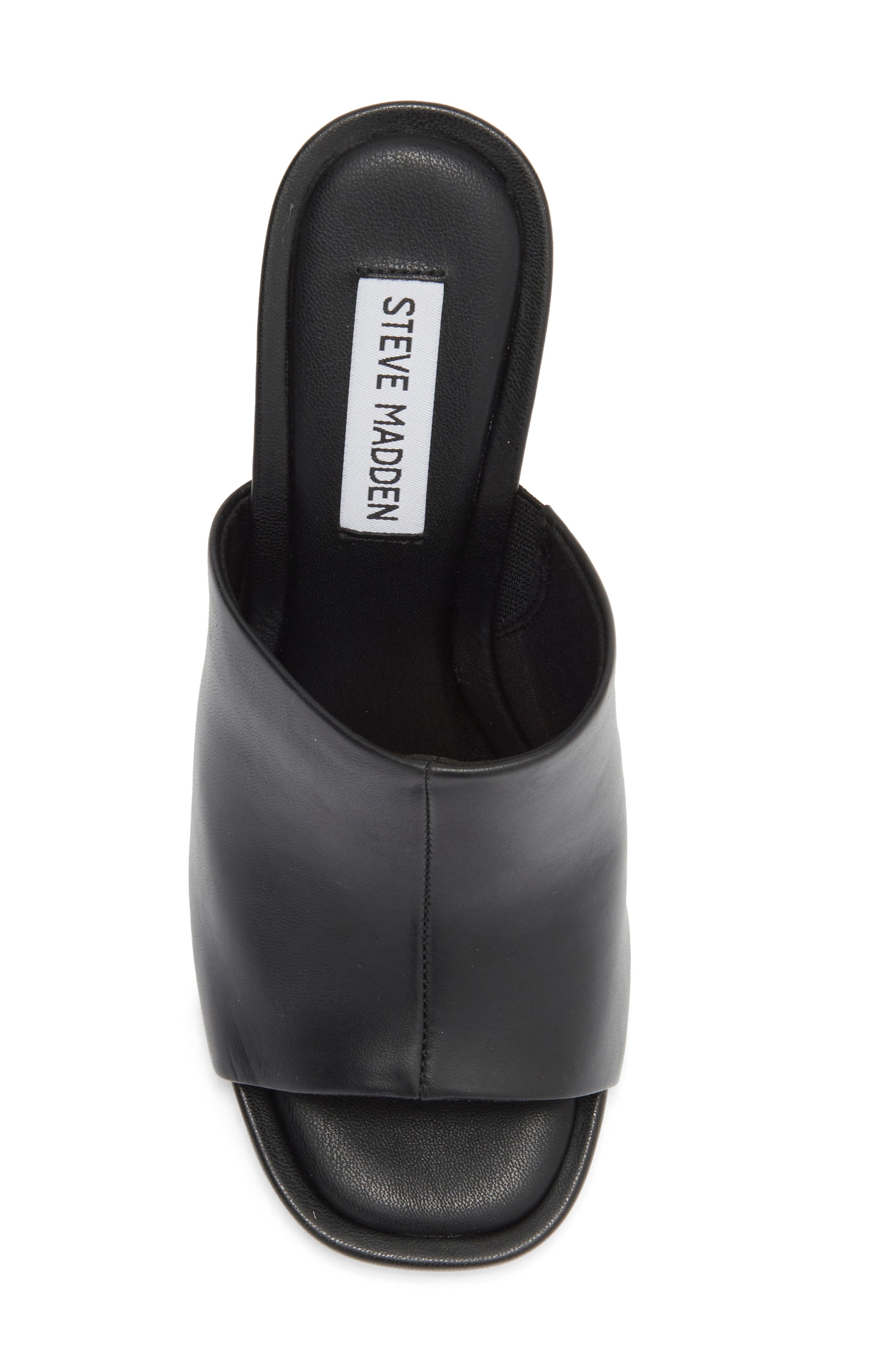 Steve Madden Giavana Block Heel Slide Sandal, Alternate, color, Black Leather