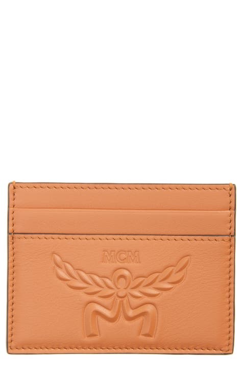 NORDSTROM Tan pebbled Leather Card Holder hotsell