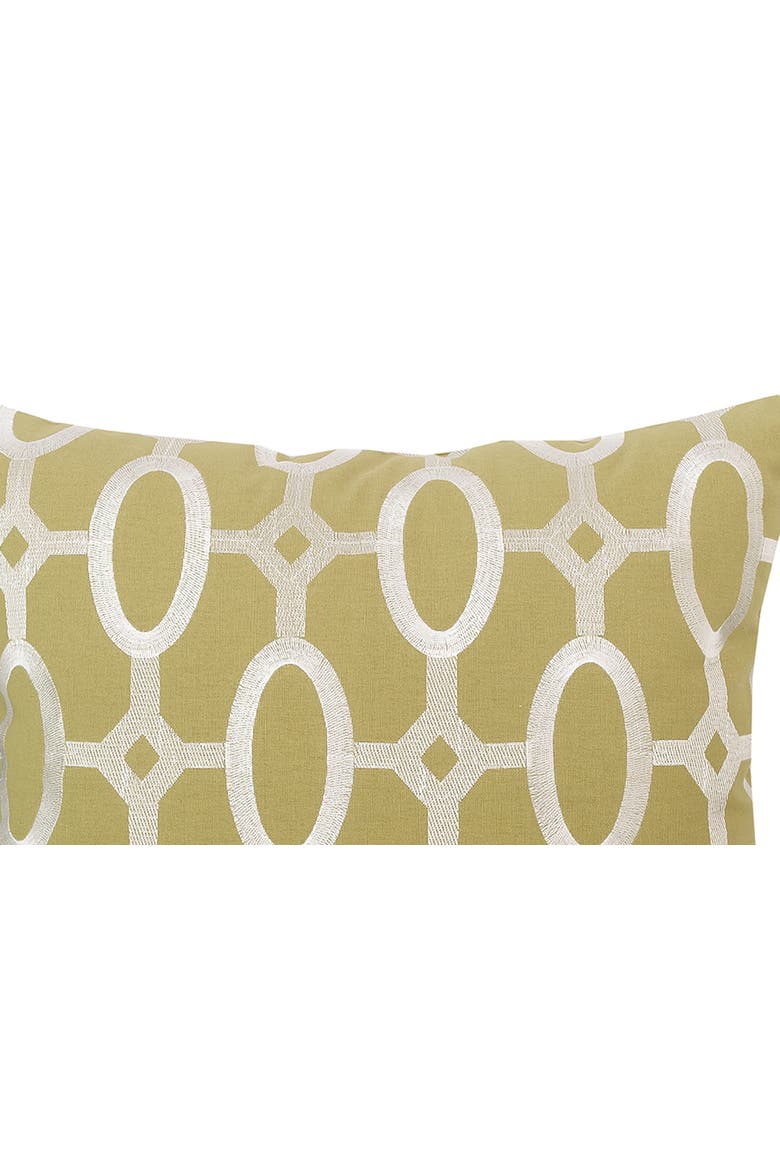 Cream on Green Tufted Accent Pillow 17" x 17", Alternate, color, Green