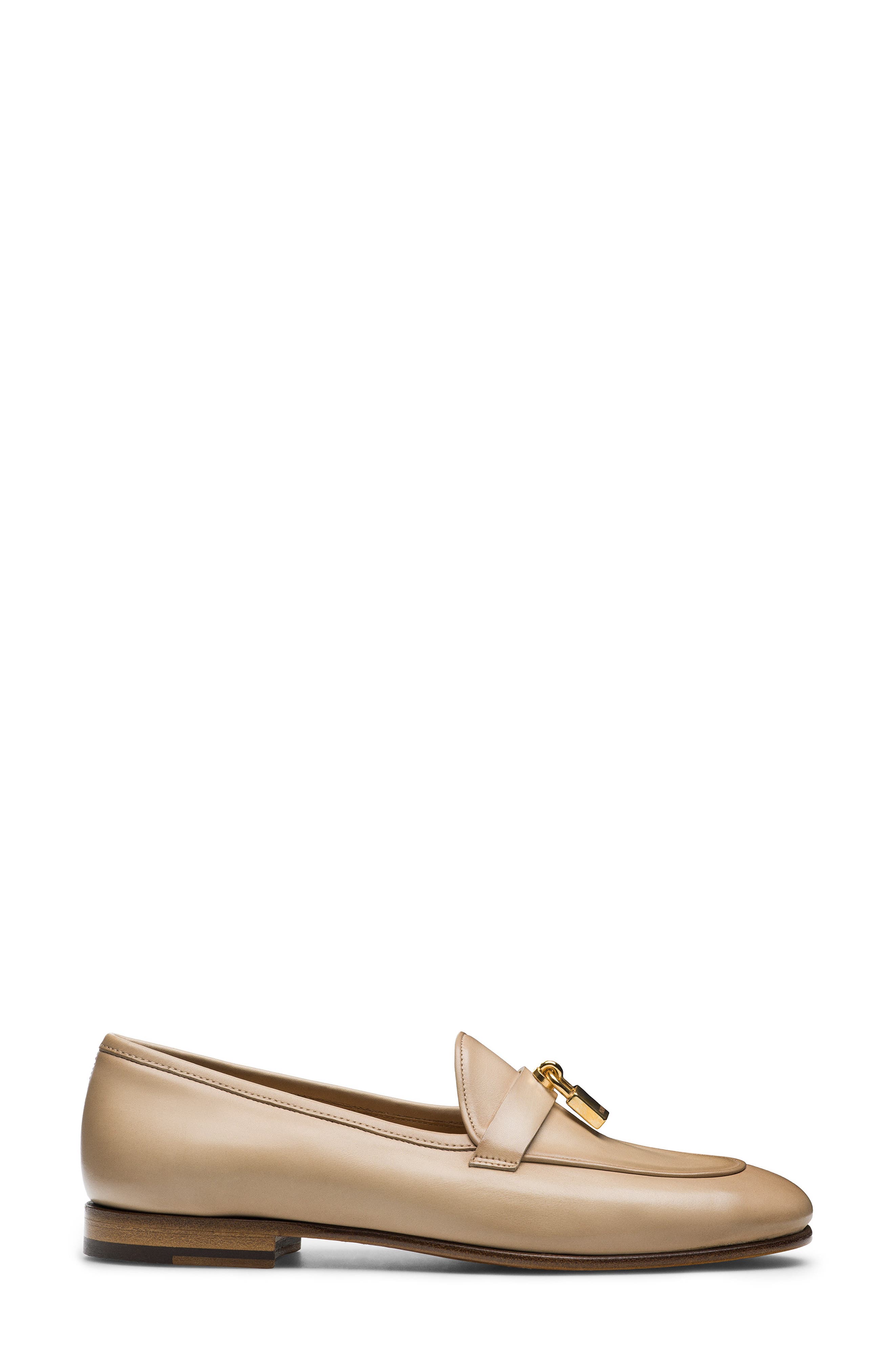 Magnanni Stella Lock Leather Loafer, Alternate, color, Taupe