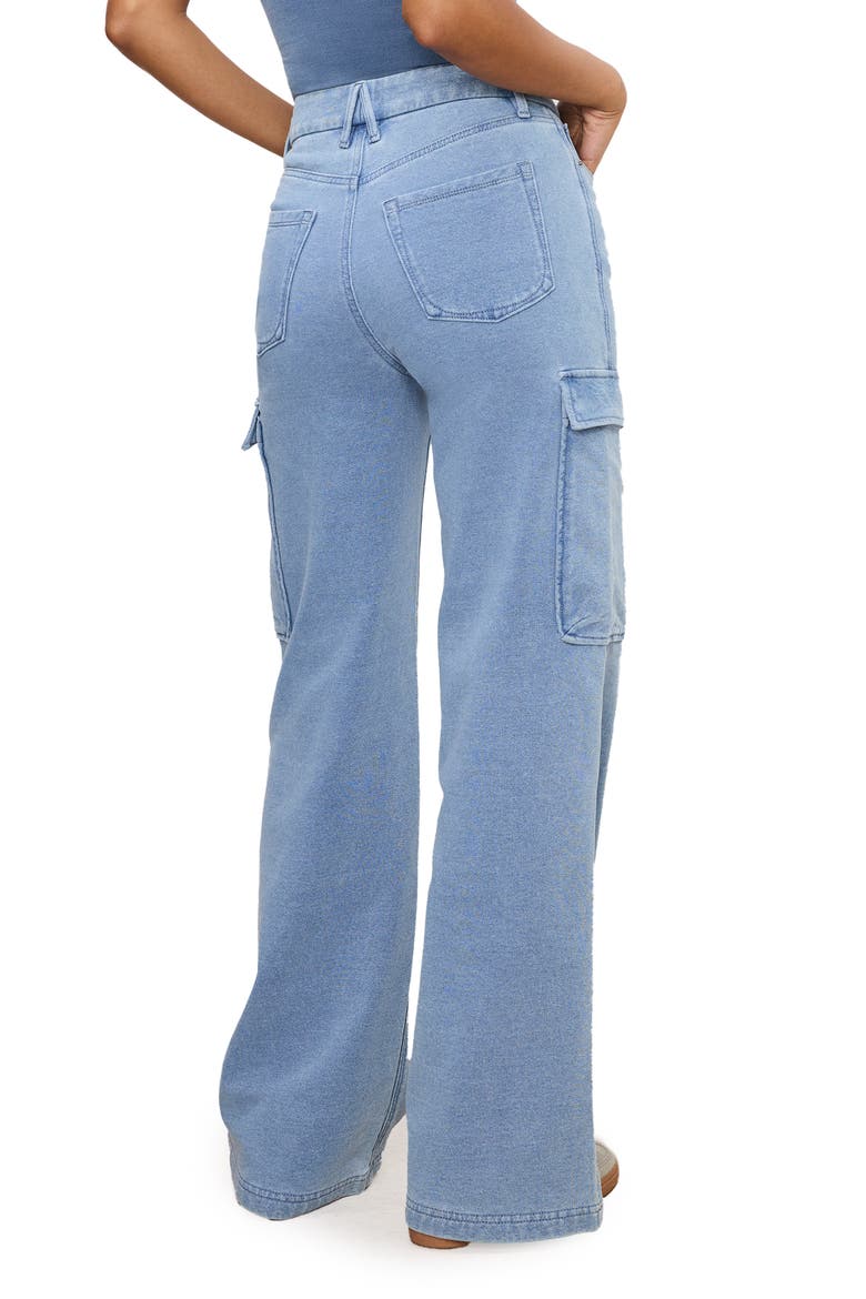 Jeanius Good Skate Wide Leg Cargo French Terry Pants, Alternate, color, INDIGO376
