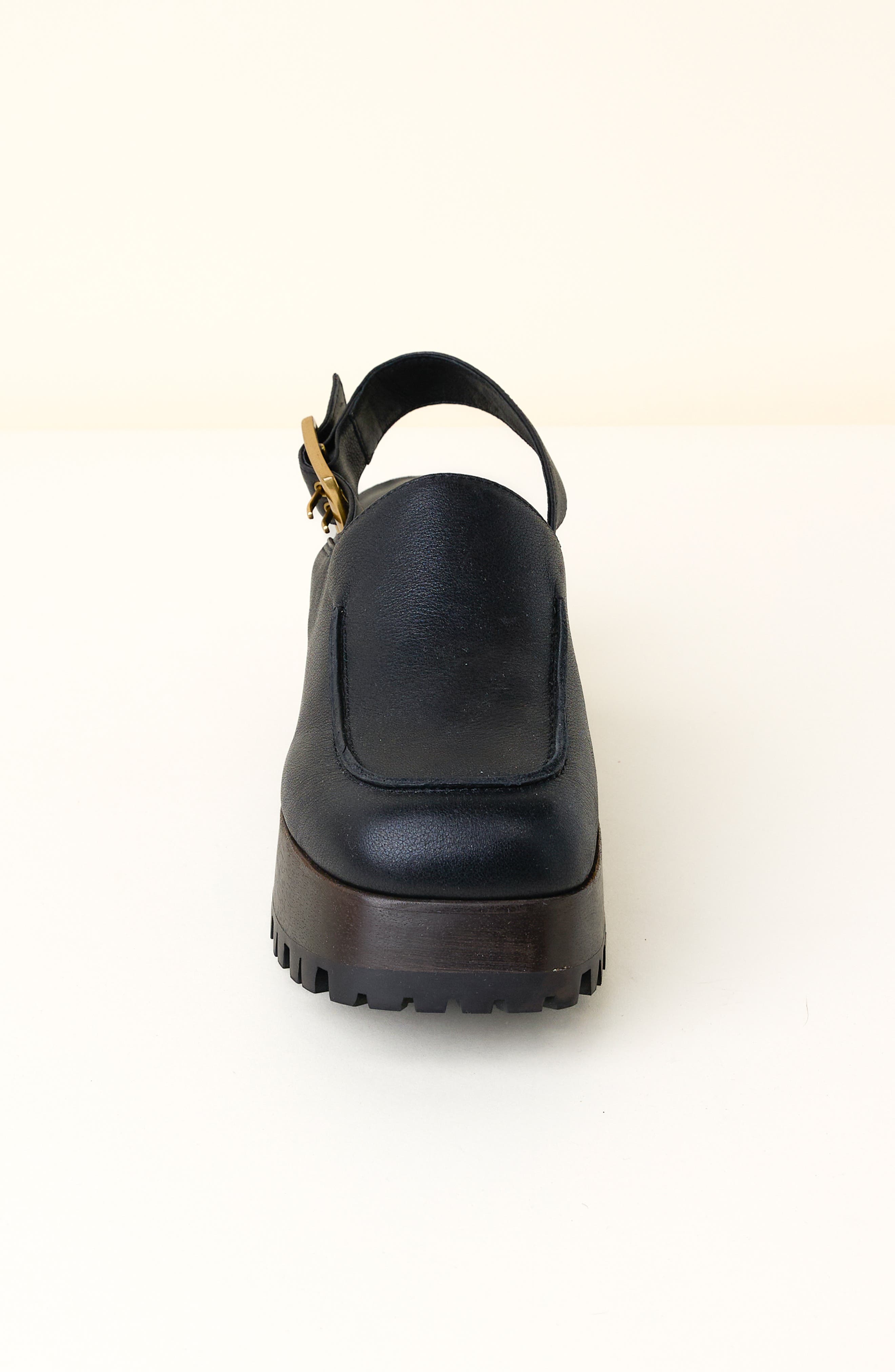 Charlotte Stone Carlos Slingback Platform Clog, Alternate, color, Black