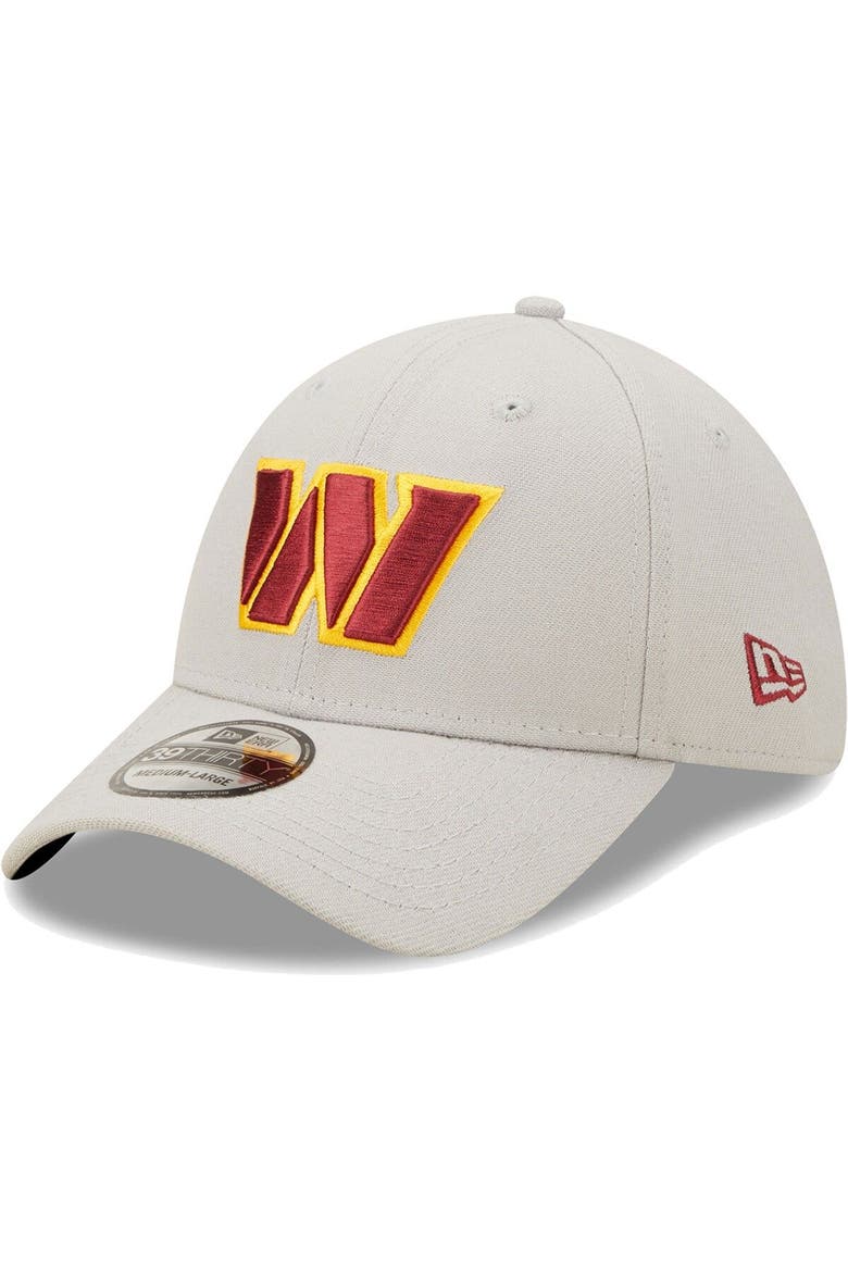 Men's New Era Gray Washington Commanders  Essential 39THIRTY Flex Hat, Main, color, Gray