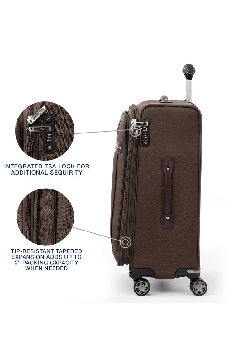 Platinum Elite Softside Expandable Medium 25-Inch Checked Luggage, Alternate, color, Rich Espresso Brown