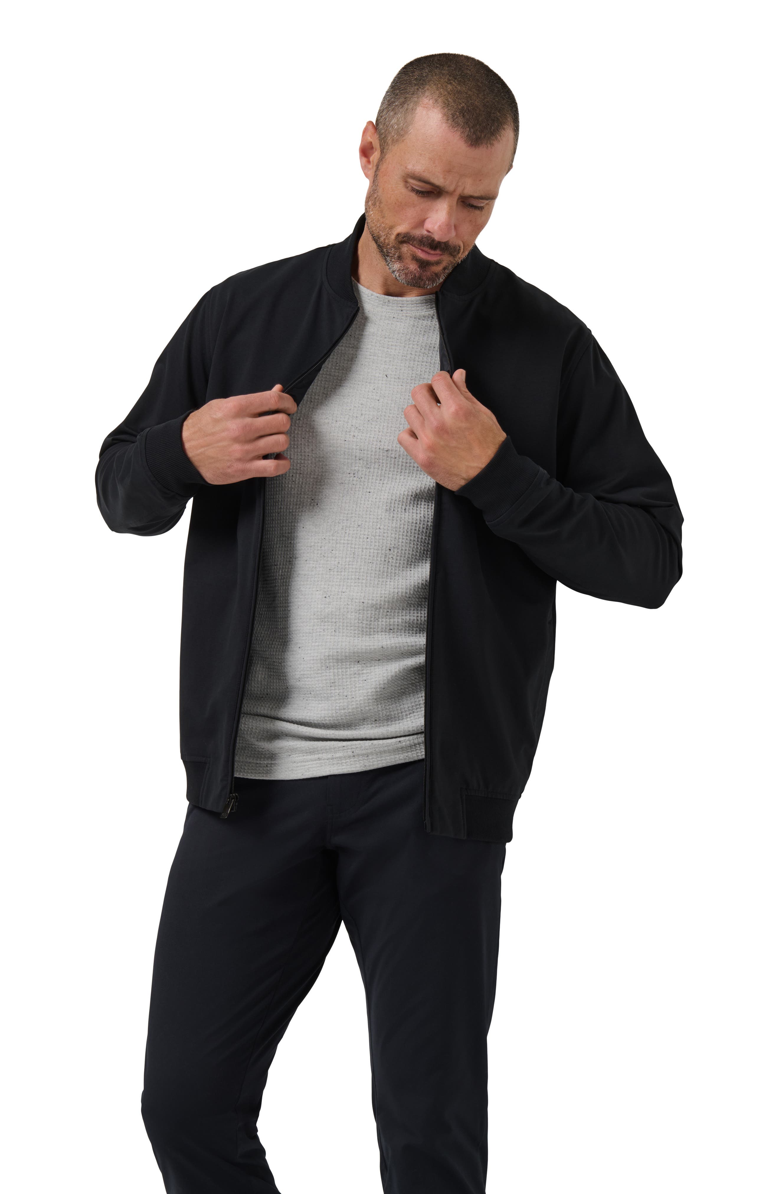 Мужские TravisMathew Stretch Cotton Bomber Jacket — фото 5
