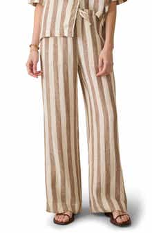 Faherty Palma Linen Stripe Drawstring Pants