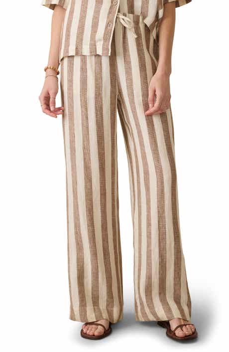 Faherty Palma Linen Stripe Drawstring Pants