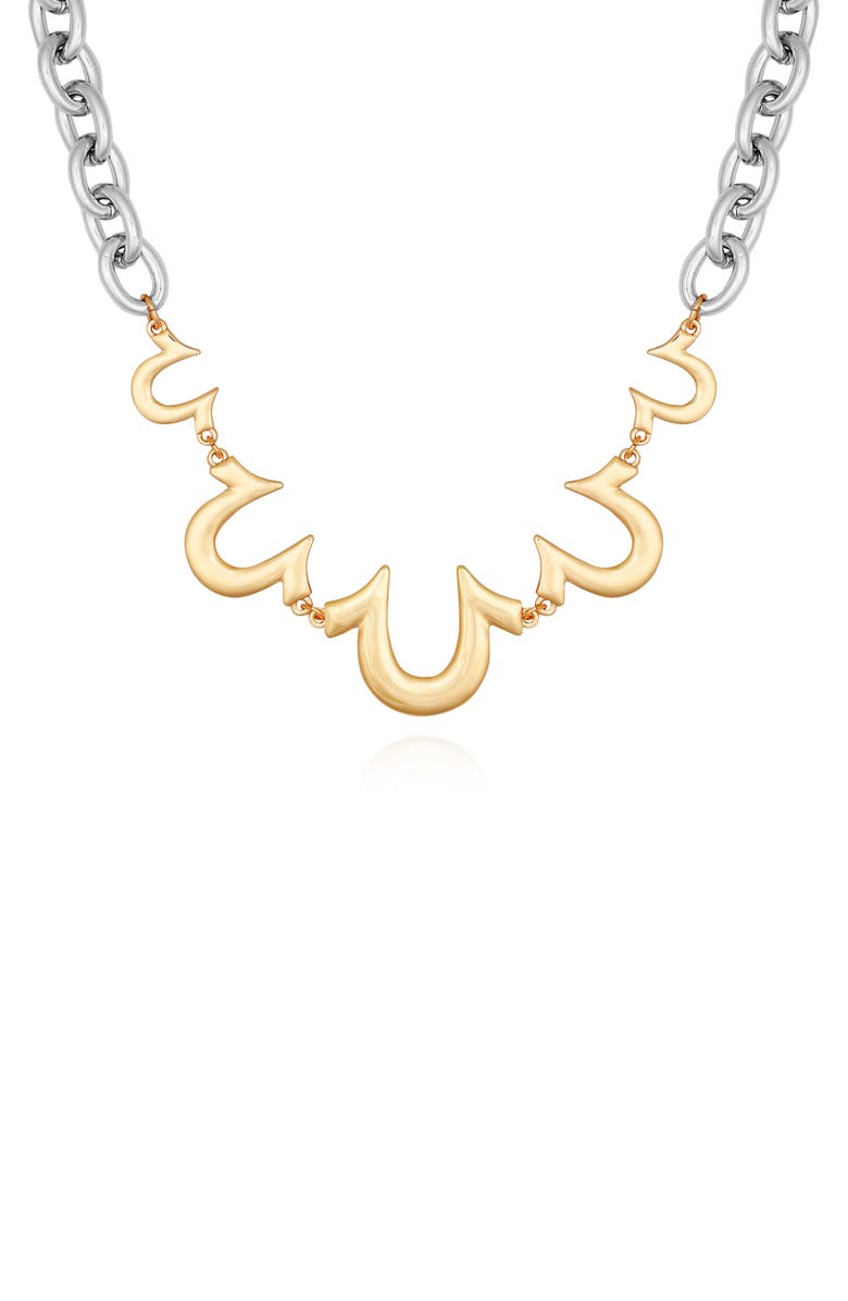 True Religion Horseshoe Two-Tone Chain Necklace, Main, color, 