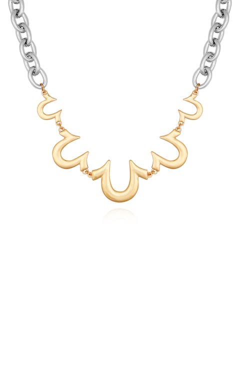 Horseshoe Two-Tone Chain Necklace