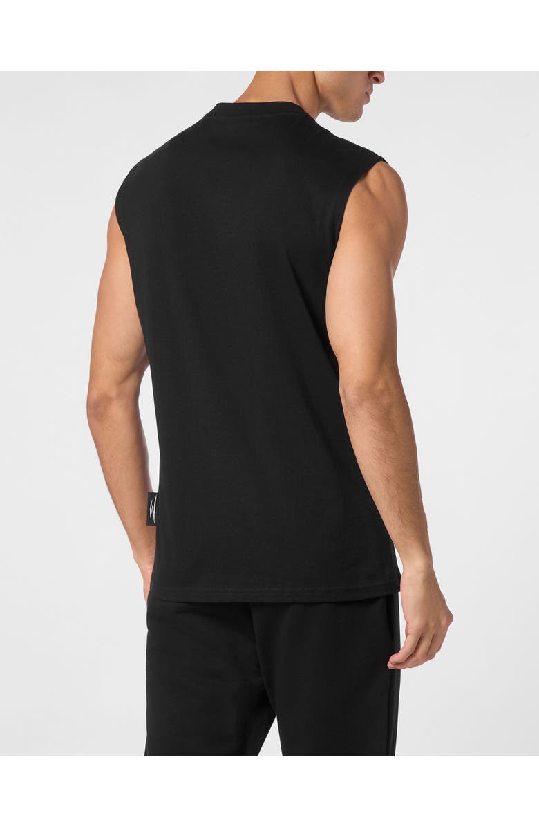 PLEIN SPORT Sleeveless T-Shirt Round Neck Ss Tiger Men, Alternate, color, Black/Black