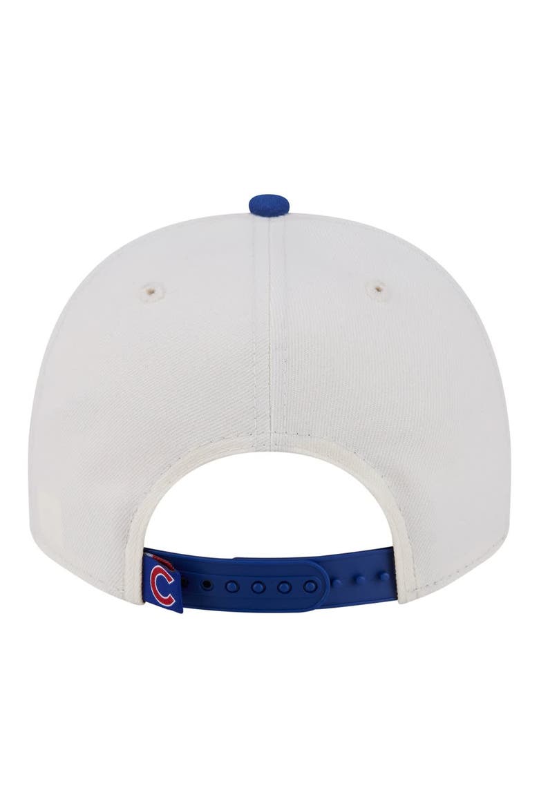 Men's New Era  Cream/Royal Chicago Cubs Classic A-Frame 9FIFTY Snapback Hat, Alternate, color, Cream