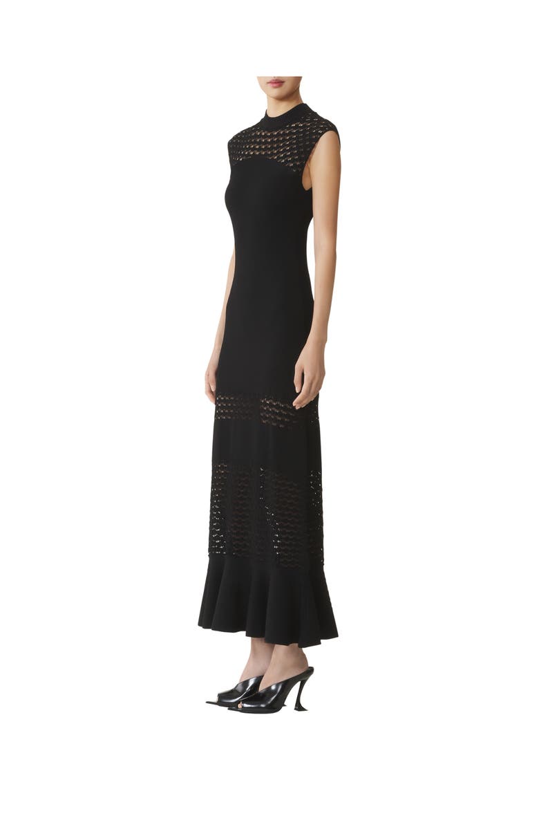 Lanvin Lace Detail Dress In Viscose, Alternate, color, Black