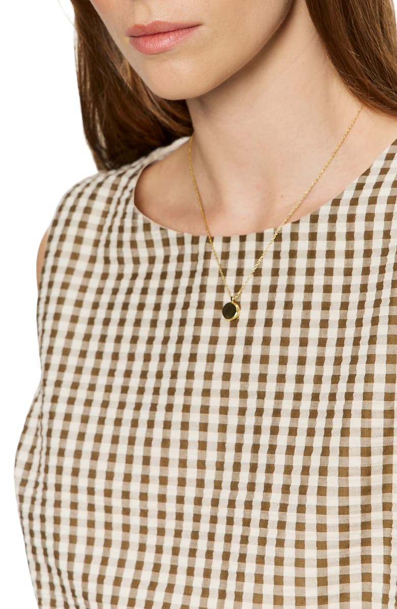 Sanctuary Better Days Gingham Cotton Seersucker Top, Alternate, color, Timber Green/ White