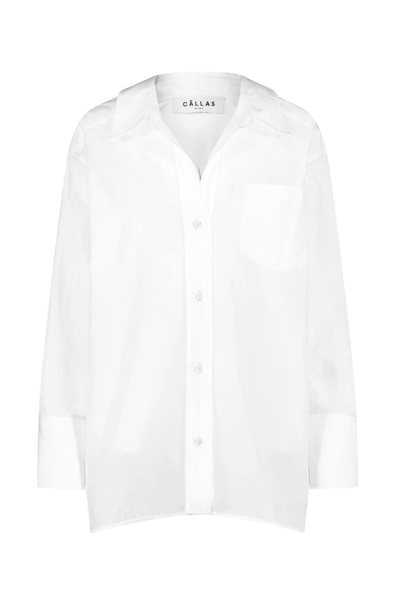 Callas Milano Petra Cotton Poplin Boyfriend Oversize Shirt, Main, color, White