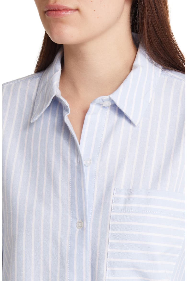 Oversize Stripe Poplin Button-Up Shirt, Alternate, color, BLUE- WHITE STRIPE