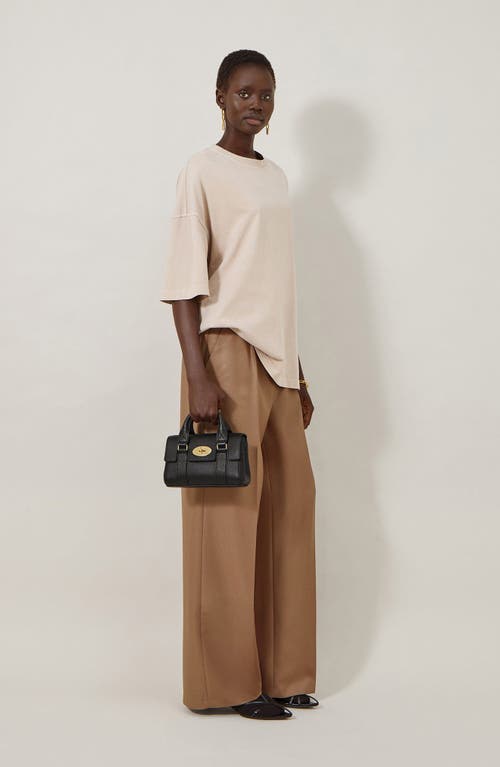 Mulberry Mini Bayswater Grained Leather Handbag In Black