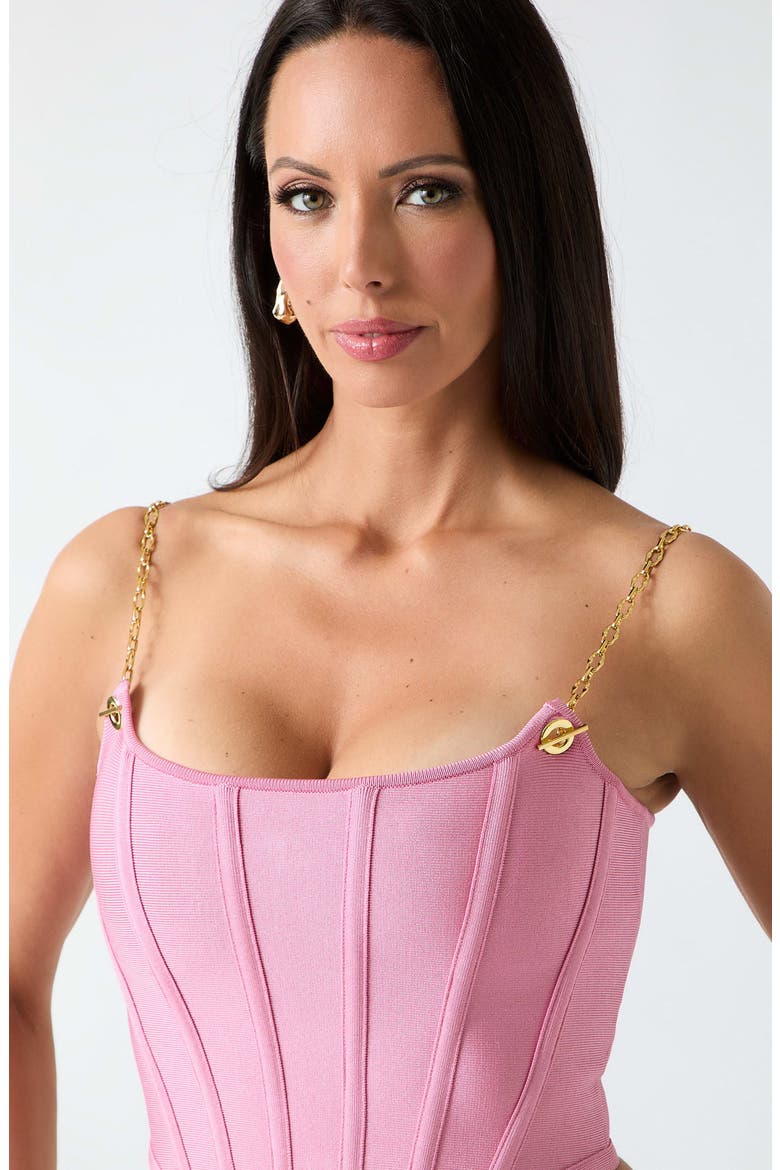 Aisha Bustier Crop Top, Alternate, color, PINK