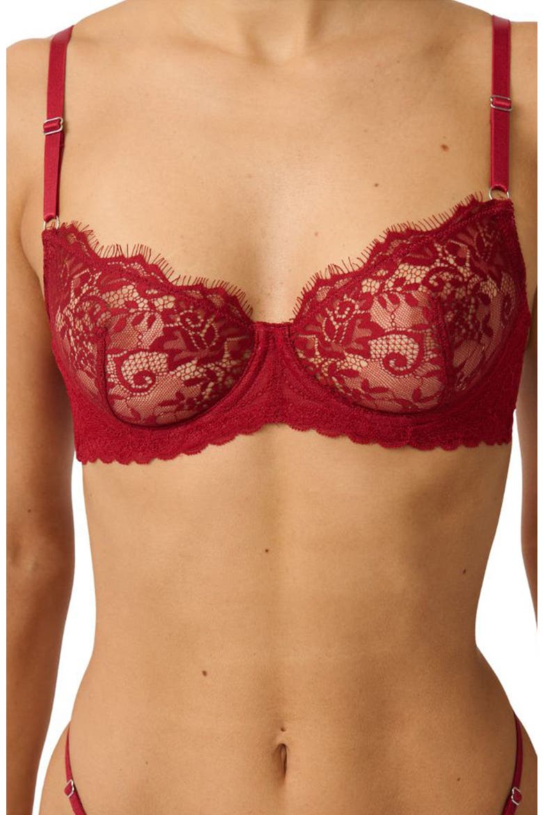 Maverick Lace Underwire Bra, Main, color, RED