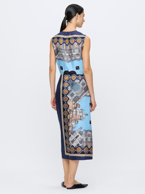 Callas Milano Agnes Sleeveless Draped Dress In Multi