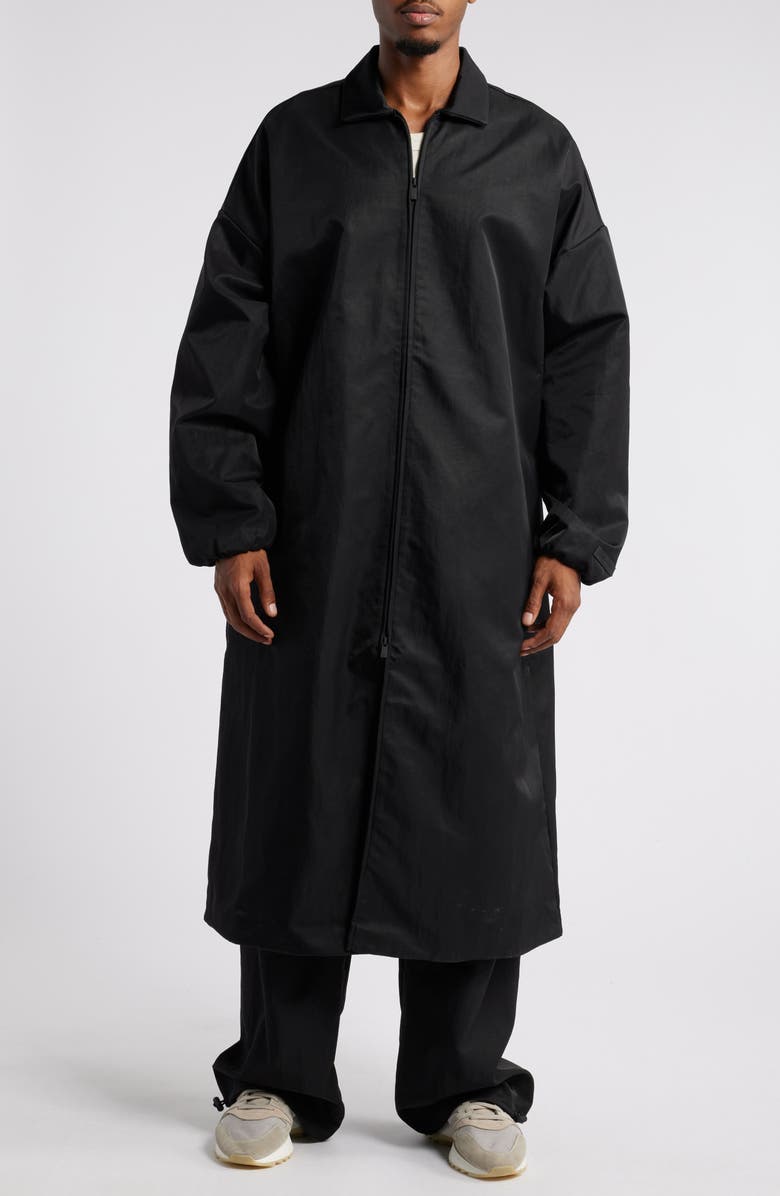 Fear of God Essentials Gender Inclusive Embroidered Logo Textured Nylon Car Coat, Alternate, color, 