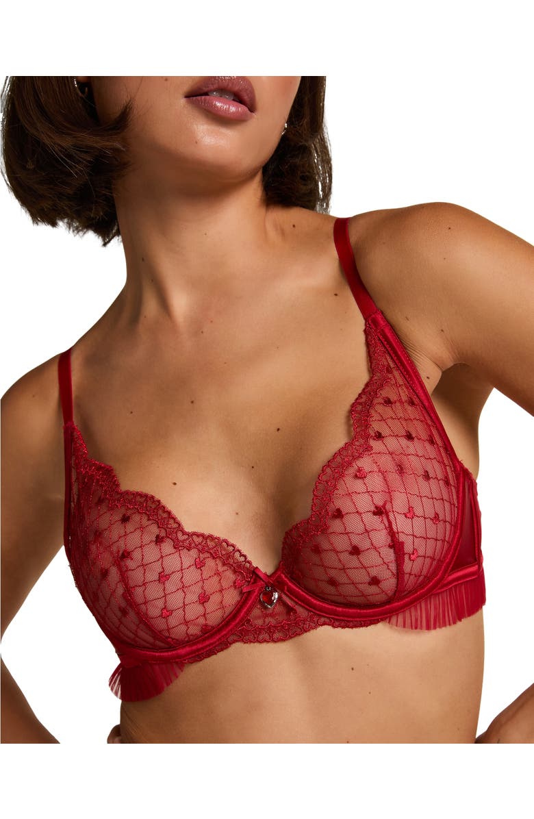 Hunkemöller Cordelie Non-Padded Underwired Bra, Main, color, Chili Pepper