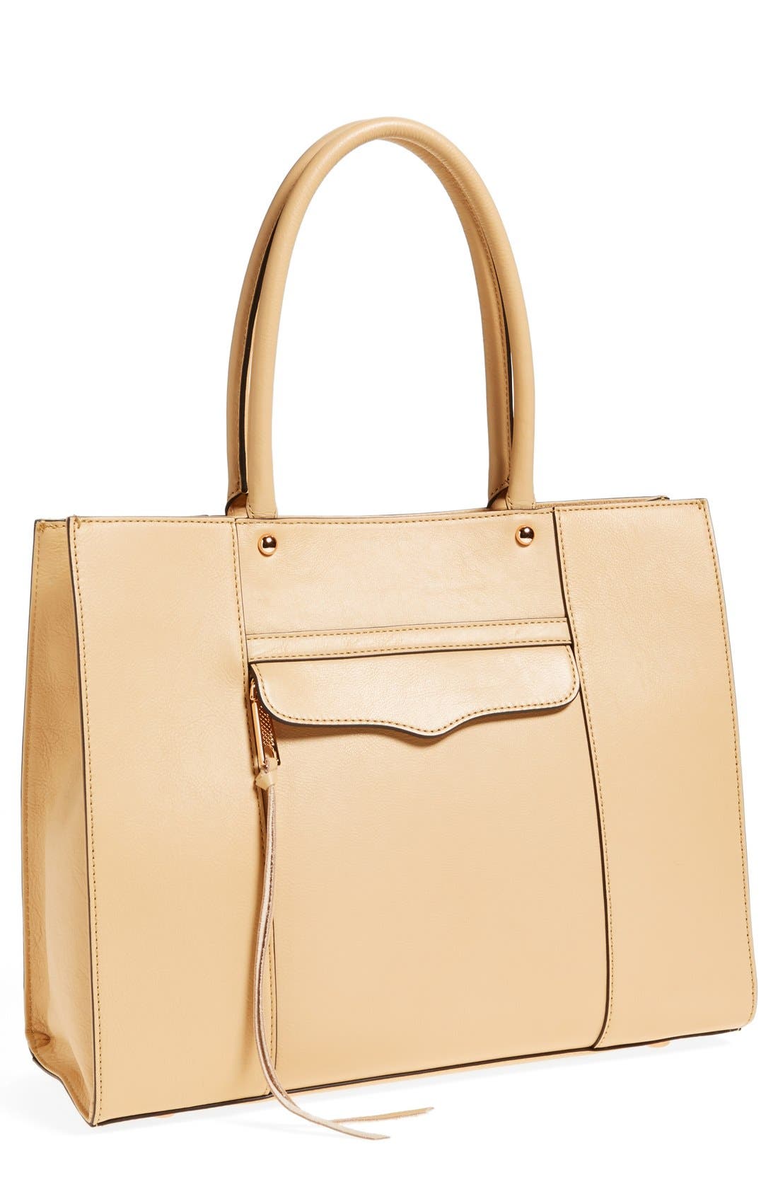 'Medium MAB' Leather Tote, Main, color, BISCUIT