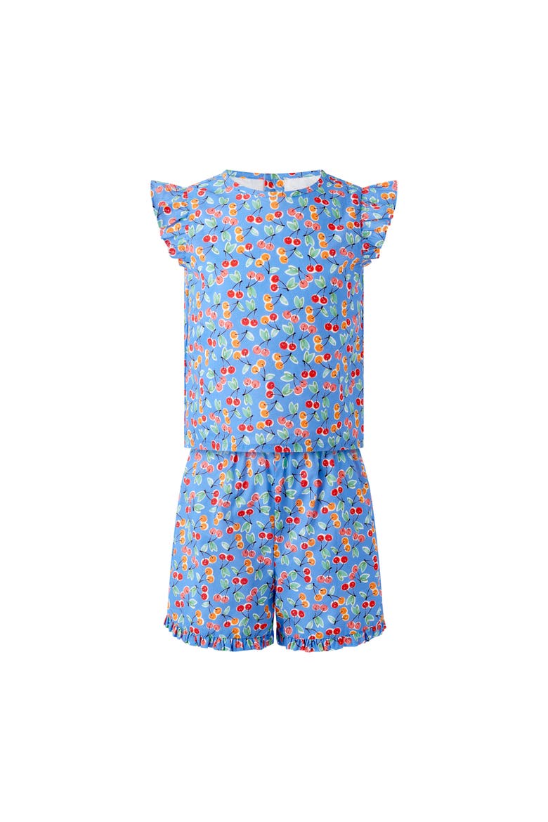 Cherry Ruffle Two Piece Set, Main, color, Blue