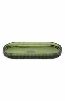 Ribbed Glass Vanity Tray