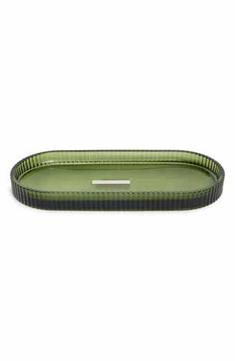 Ribbed Glass Vanity Tray