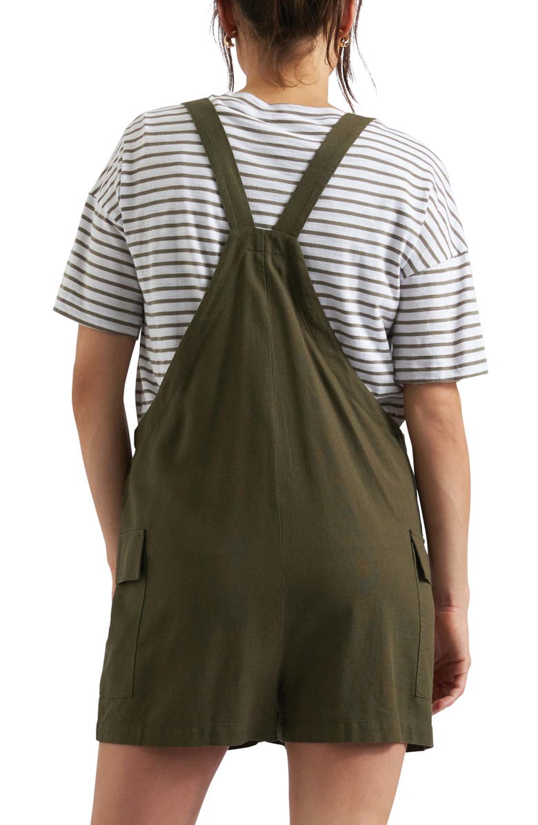 Ripe Maternity Terry Linen Playsuit, Alternate, color, Olive