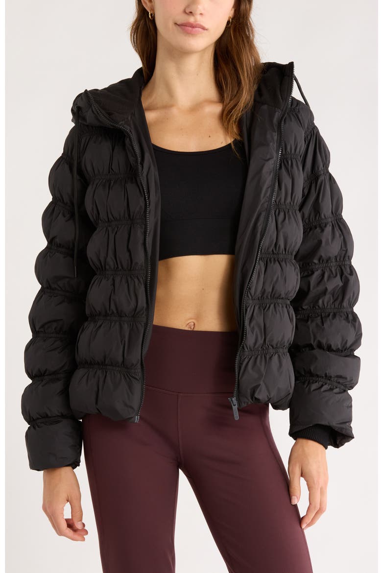 All Over Ruched Jacket, Main, color, BLACK