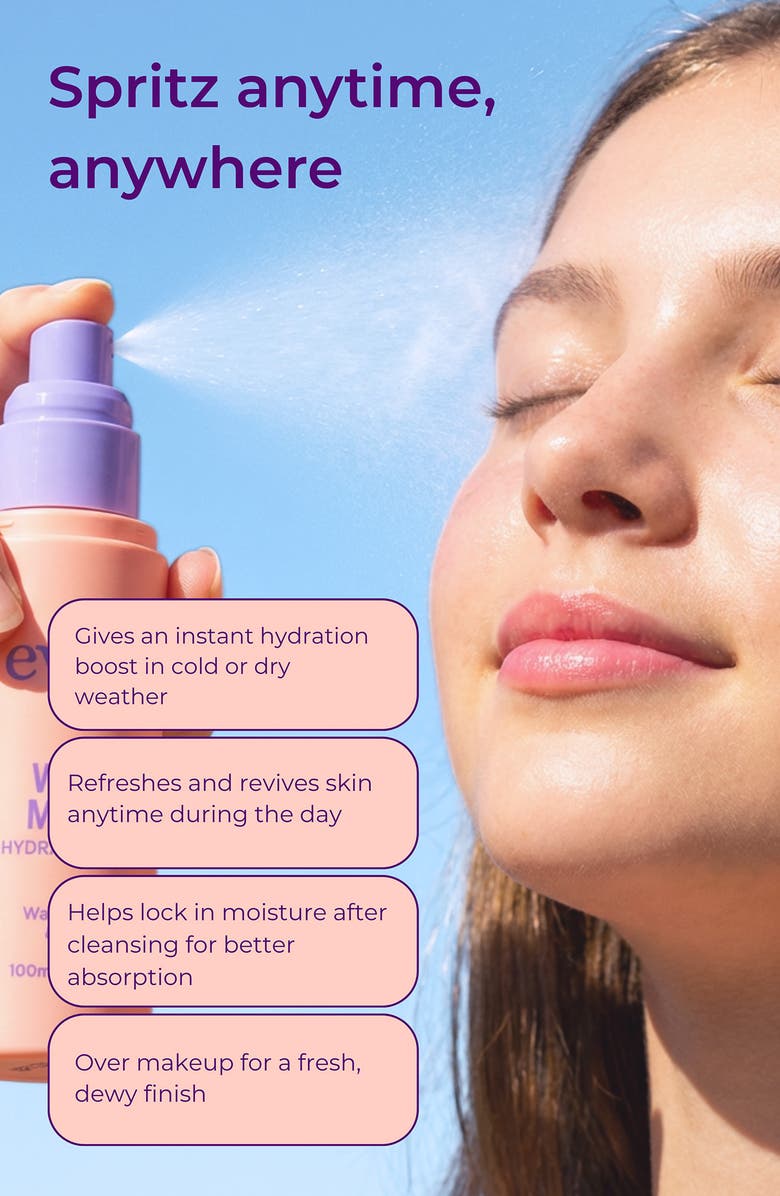 evre. Wake Me Up Watermelon & Rose Hydrating Mist, Alternate, color, 