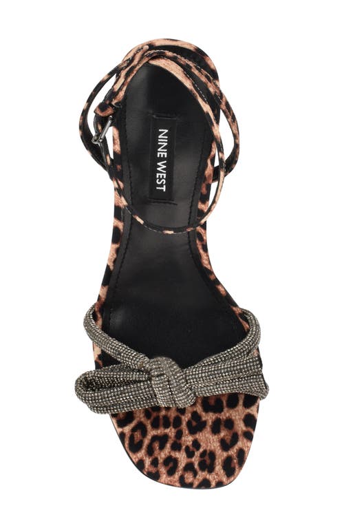 Shop Nine West Ivid Ankle Strap Sandal In Black Leopard