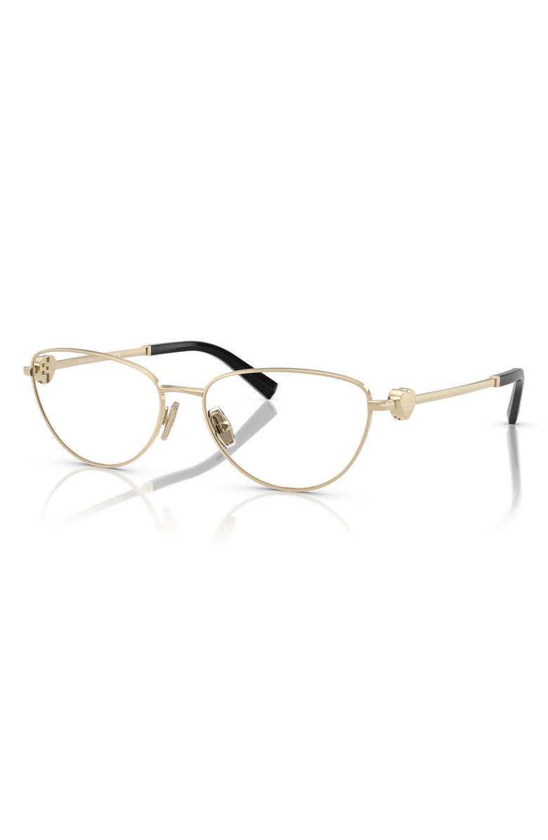 Tiffany & Co. 56mm Oval Optical Glasses, Alternate, color, Pale Gold