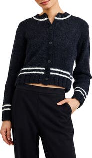 Bella Dahl Contrast Stripe Crop Cardigan